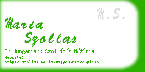 maria szollas business card